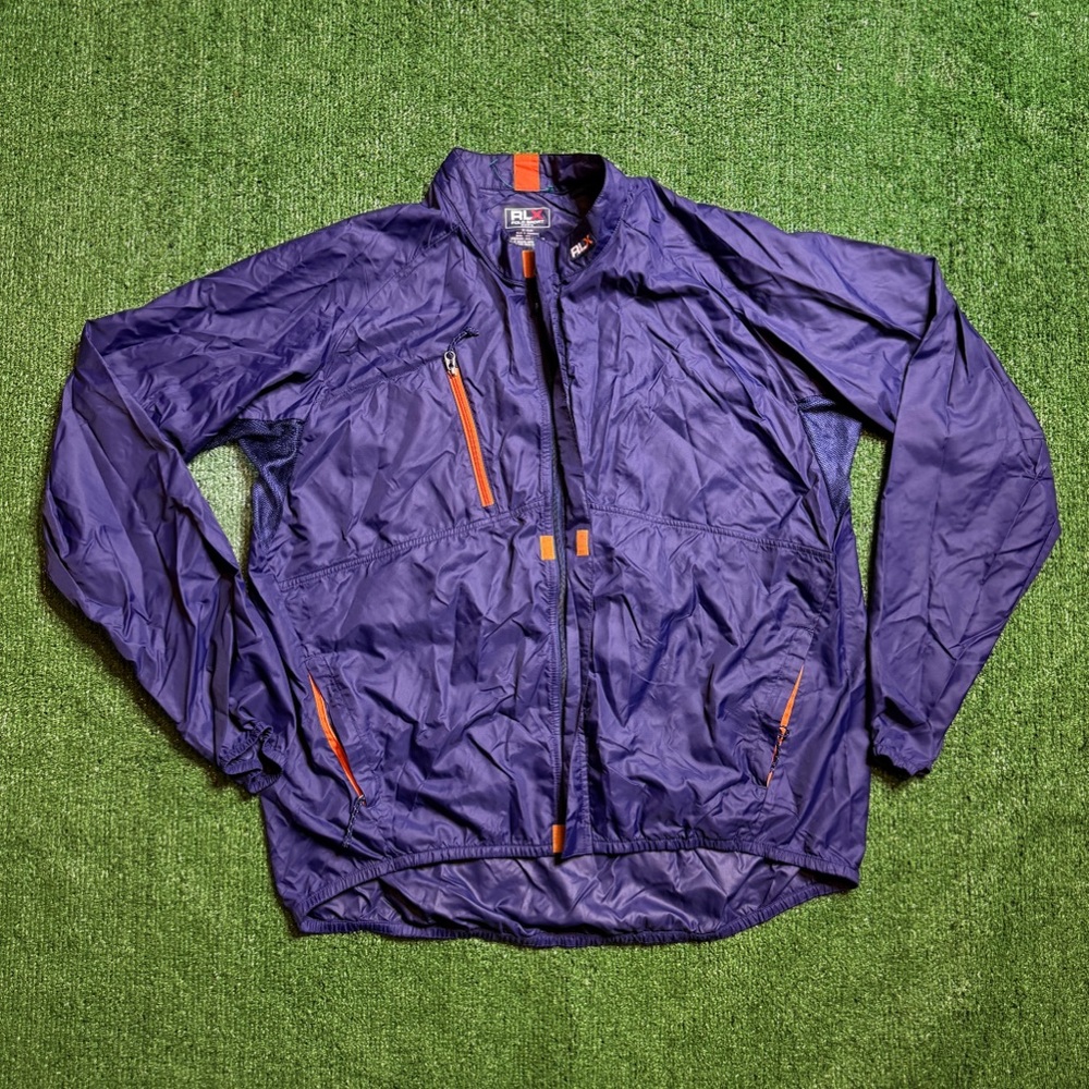 Polo Ralph Lauren Blue Windbreaker with Orange Details